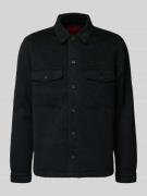 HUGO Loose Fit Hemdjacke mit Umlegekragen Modell 'ENALU' in Black, Grö...