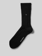 Burlington Socken mit Label-Print in Black, Größe 40-46