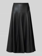 MM Ausgestellter Rock in Lederoptik Modell 'NOCERA' in Black, Größe XS