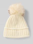 Kurt Beines Strickmütze mit Woll-Anteil und Bommel in Offwhite, Größe ...