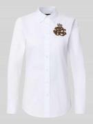 Lauren Ralph Lauren Slim Fit Hemdbluse mit Logo aus Perlen Modell 'JAM...