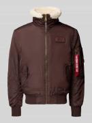 Alpha Industries Bomberjacke mit Reißverschluss und Label-Patch in Mit...
