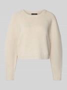 Oui Strickpullover aus Woll-Mix mit Rundhalsausschnitt in Offwhite Mel...