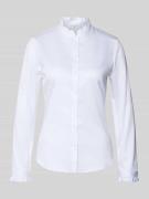 ETERNA Slim Fit Hemdbluse mit Stehkragen und Rüschen in Weiss, Größe 4...