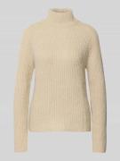 Jake*s Collection Strickpullover in Ripp-Optik mit Stehkragen in Ecru,...
