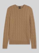 BOSS Regular Fit Strickpullover aus Schurwoll-Kaschmir-Mix Modell 'HET...
