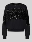 Pieces Regular Fit Sweatshirt aus Baumwoll-Mix mit Pailletten Modell '...