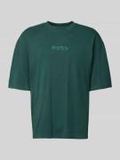 HUGO Oversized T-Shirt aus reiner Baumwolle Modell 'DELW' in Dunkelgru...