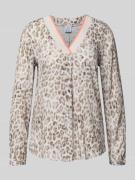 Emily Van den Bergh Blusenshirt aus Viskose mit V-Ausschnitt in Taupe,...