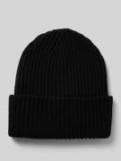 Pieces Beanie aus Rippstrick Modell 'HEXO' in Black, Größe 1