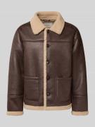 Jack & Jones Jacke mit Knopfleiste Modell 'CAMBRIDGE' in Dunkelbraun, ...