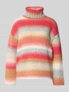Milano Italy Rollkragenpullover aus Woll-Mix mit Alpaka-Anteil in Pink...