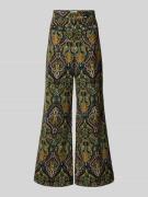 Bash Flared Cut Hose im Allover-Look in Hellbraun, Größe 40