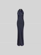 ROTATE Maxikleid mit Stehkragen in Graphit, Größe 34
