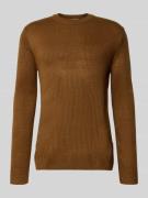 Tom Tailor Denim Regular Fit Strickpullover aus Rippstrick in Camel, G...