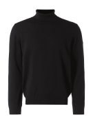MAERZ Muenchen Rollkragenpullover aus reiner Schurwolle in Black, Größ...