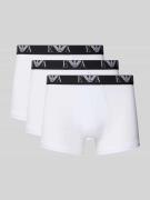 Emporio Armani Trunks im 3er-Pack mit Logo-Bund in Weiss, Größe L