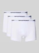 Emporio Armani Trunks im 3er-Pack mit Logo-Bund in Weiss, Größe L