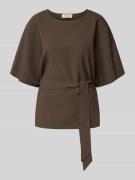 MOS MOSH Blusenshirt mit Bindegürtel Modell 'Rikala Miley' in Schoko, ...