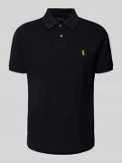 Polo Ralph Lauren Custom Slim Fit Poloshirt mit Label-Stitching in Bla...