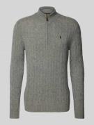 Polo Ralph Lauren Strickpullover aus Baumwoll-Kaschmir-Mix mit Stehkra...