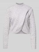 Apricot Regular Fit Pullover in Strick-Optik in Hellgrau, Größe L