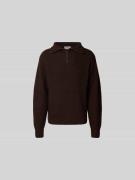 Officine Générale Sweatshirt mit Troyer-Kragen in Dunkelbraun, Größe L