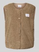 VILLA SOPHIE Weste aus Teddyfell Modell 'AMALIA' in Stein, Größe S/M