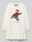 Polo Ralph Lauren Kids Sweatkleid mit gerippten Abschlüssen in Ecru, G...