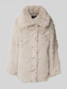 Only Regular Fit Webpelzjacke mit Brosche Modell 'ASHIA' in Hellgrau, ...