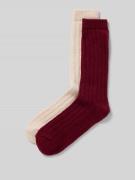 Jake*s Casual Socken mit geripptem Abschluss im 2er-Pack in Bordeaux, ...