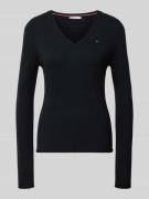 Tommy Hilfiger Slim Fit Strickpullover aus reiner Wolle in Black, Größ...