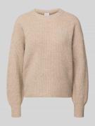 Vila Strickpullover mit Rundhalsausschnitt Modell 'KACHEL' in Beige, G...