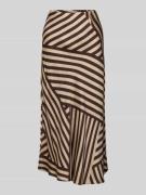 comma Midirock mit elastischem Bund in Beige, Größe 34