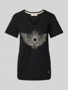 MOS MOSH T-Shirt mit Label-Detail Modell 'Gethi' in Black, Größe L