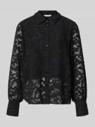 ZABAIONE Hemdbluse mit Knopfleiste in Black, Größe L