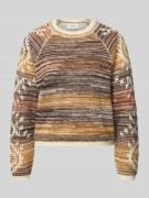 Bash Strickpullover mit gerippten Abschlüssen in Hellbraun, Größe M