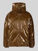 Stefanel Steppjacke mit Zweiwege-Reißverschluss in Dunkelbraun, Größe ...