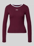 GAP Longsleeve mit Label-Stitching in Bordeaux, Größe L