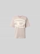Diesel Relaxed Fit T-Shirt mit Logo-Print in Hellgrau, Größe L