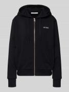 Guess Sweatjacke mit Label-Stitching Modell 'SOFIA' in Black, Größe L