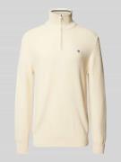 Gant Pullover mit Label-Stitching in Offwhite, Größe XL