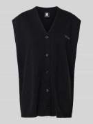 Karo Kauer Oversized Strickweste aus Woll-Mix mit V-Ausschnitt in Blac...