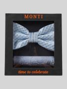 Monti Fliege und Einstecktuch im Set aus reiner Seide in Hellblau, Grö...