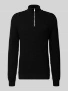 MCNEAL Strickpullover mit gerippten Abschlüssen in Black, Größe L