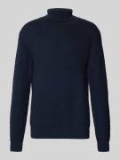 MCNEAL Rollkragenpullover mit gerippten Abschlüssen in Dunkelblau, Grö...