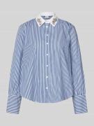 Brax Hemdbluse mit Knopfleiste Modell 'VICA' in Dunkelblau, Größe 44