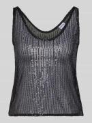 Pieces Slim Fit Blusentop mit Paillettenbesatz Modell 'JACK' in BLACK,...