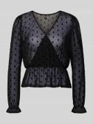 Only Slim Fit Blusenshirt in semitransparenter Optik Modell 'JULIET' i...