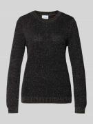 Vila Strickpullover mit Strukturmuster Modell 'DALO' in Black, Größe L